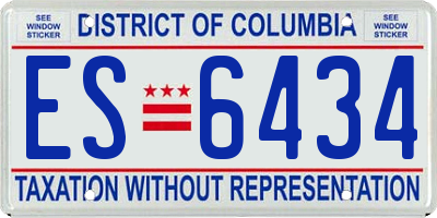 DC license plate ES6434