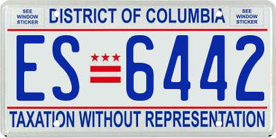 DC license plate ES6442