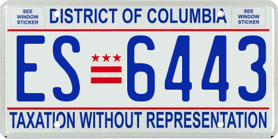 DC license plate ES6443