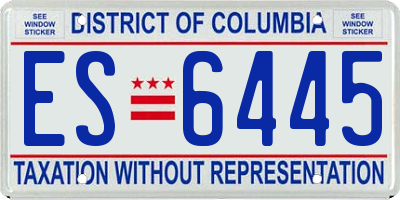 DC license plate ES6445
