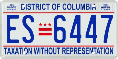 DC license plate ES6447