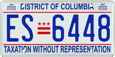 DC license plate ES6448
