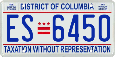 DC license plate ES6450