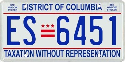 DC license plate ES6451