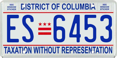 DC license plate ES6453