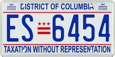 DC license plate ES6454