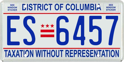 DC license plate ES6457