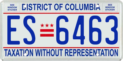 DC license plate ES6463