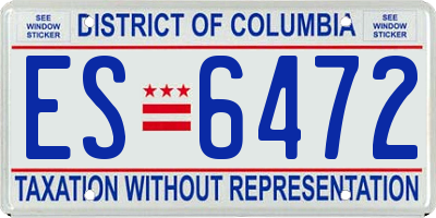 DC license plate ES6472