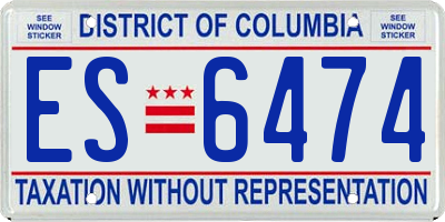 DC license plate ES6474