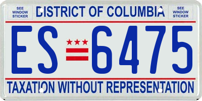 DC license plate ES6475