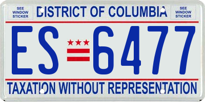 DC license plate ES6477
