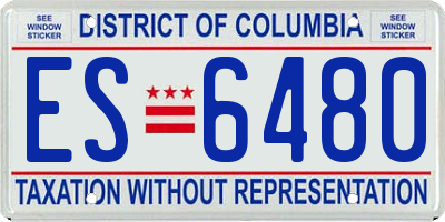 DC license plate ES6480
