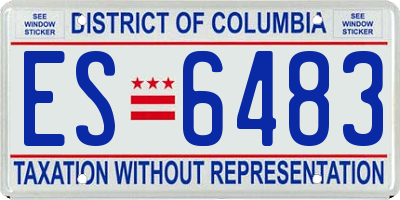 DC license plate ES6483