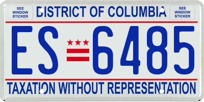 DC license plate ES6485