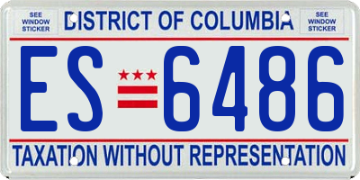 DC license plate ES6486