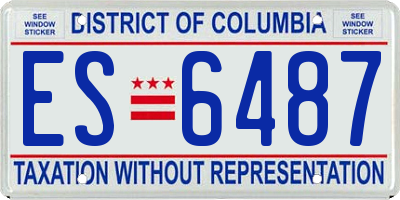 DC license plate ES6487