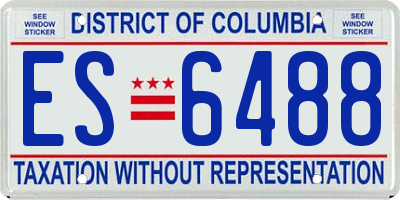 DC license plate ES6488