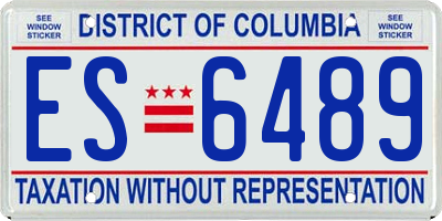 DC license plate ES6489