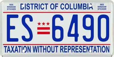 DC license plate ES6490