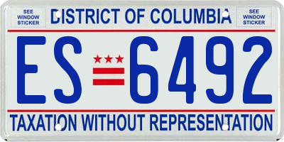 DC license plate ES6492