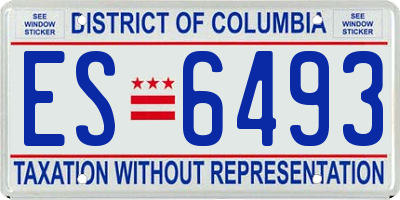 DC license plate ES6493