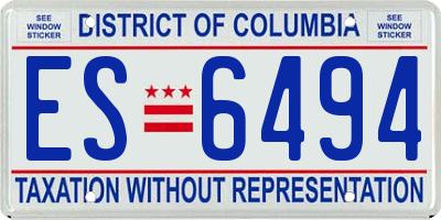 DC license plate ES6494