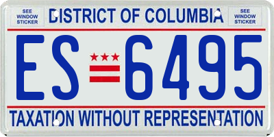 DC license plate ES6495