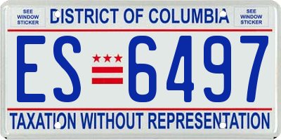 DC license plate ES6497