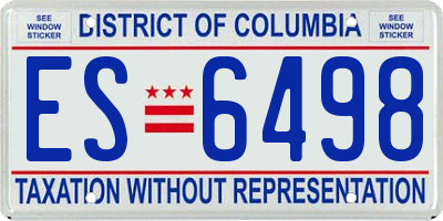 DC license plate ES6498