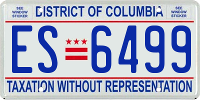 DC license plate ES6499