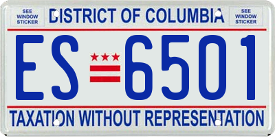 DC license plate ES6501