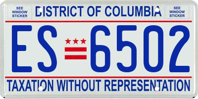 DC license plate ES6502