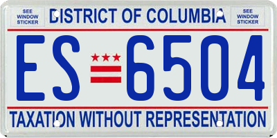 DC license plate ES6504