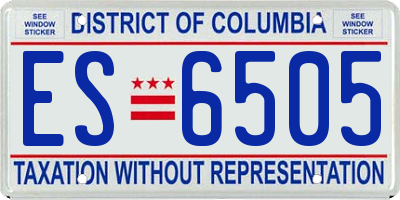 DC license plate ES6505