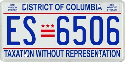DC license plate ES6506