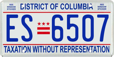 DC license plate ES6507