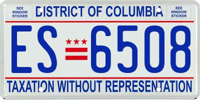 DC license plate ES6508