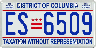 DC license plate ES6509