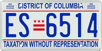 DC license plate ES6514