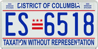 DC license plate ES6518