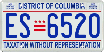 DC license plate ES6520