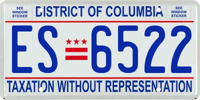 DC license plate ES6522