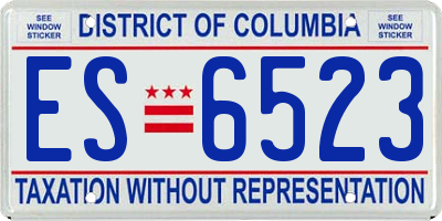 DC license plate ES6523