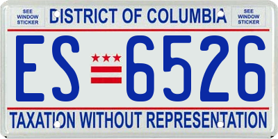 DC license plate ES6526