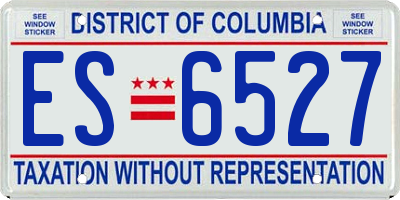 DC license plate ES6527