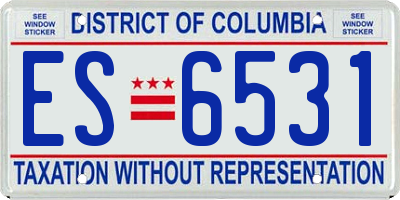 DC license plate ES6531