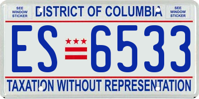 DC license plate ES6533