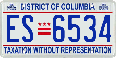 DC license plate ES6534