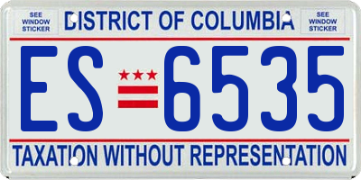 DC license plate ES6535